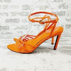 NEW Abound Orange Summer Heeled Buckle Ankle Strap Sandals K1002